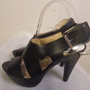 Michael Kors Black Strappy Platform Heels Size 6.5